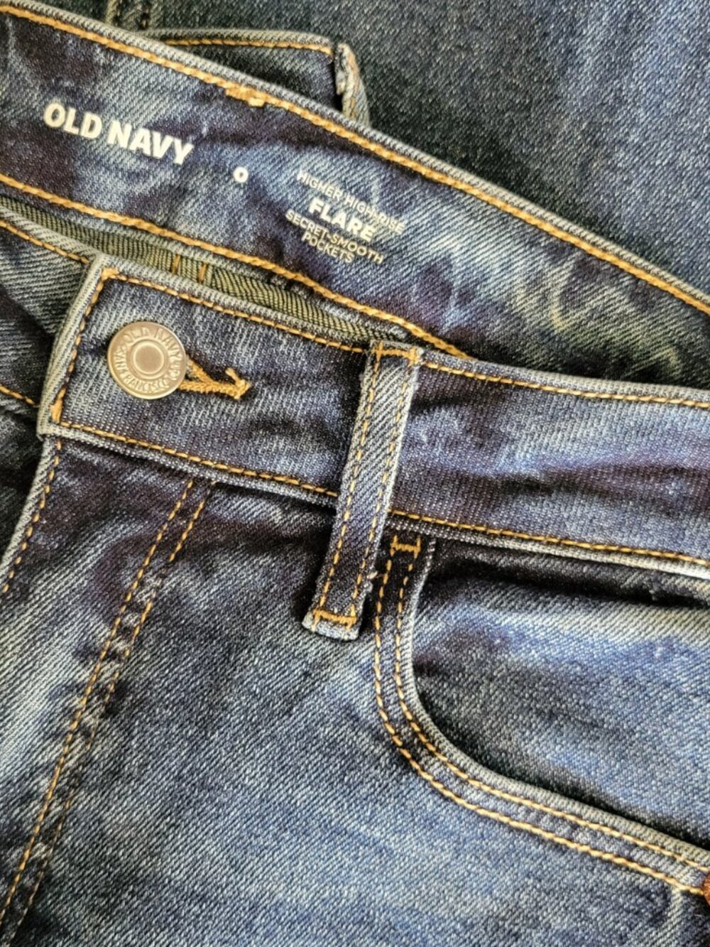 Old Navy Size 0 Higher High Rise Flare Jeans Dark Wash Secret Smooth Pockets